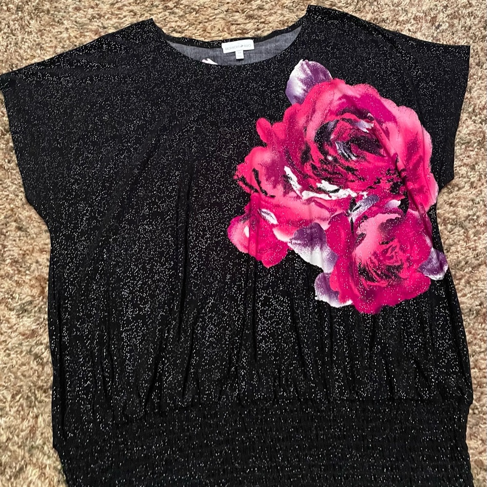 Fashion Bug Sparkly Flowered Top